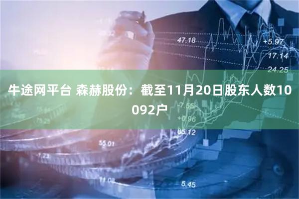 牛途网平台 森赫股份：截至11月20日股东人数10092户
