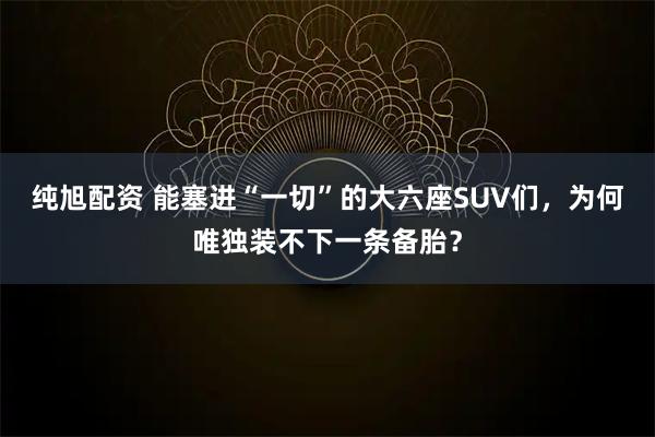 纯旭配资 能塞进“一切”的大六座SUV们，为何唯独装不下一条备胎？